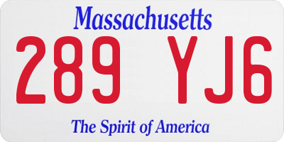 MA license plate 289YJ6
