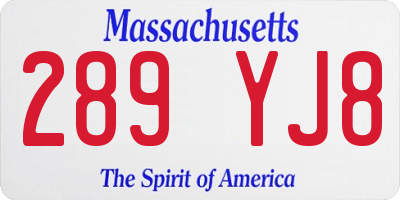 MA license plate 289YJ8