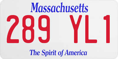 MA license plate 289YL1