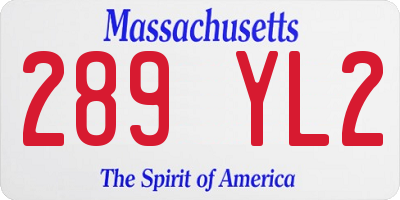 MA license plate 289YL2