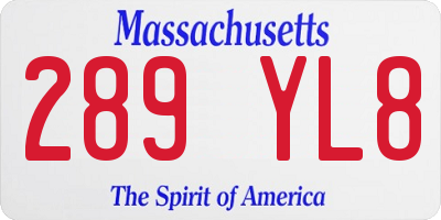 MA license plate 289YL8