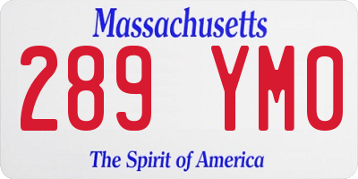 MA license plate 289YM0