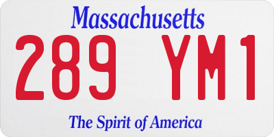 MA license plate 289YM1