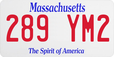 MA license plate 289YM2