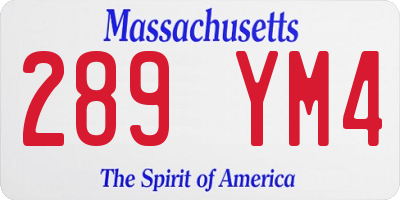 MA license plate 289YM4