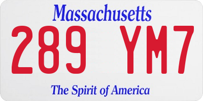 MA license plate 289YM7