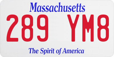 MA license plate 289YM8