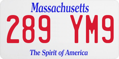 MA license plate 289YM9