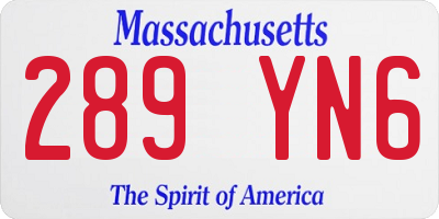 MA license plate 289YN6