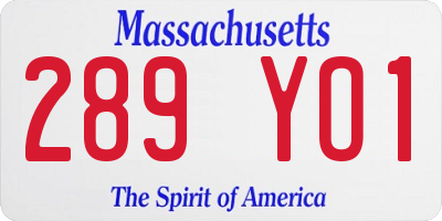MA license plate 289YO1