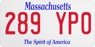 MA license plate 289YP0