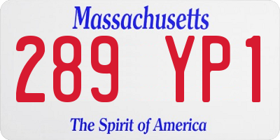 MA license plate 289YP1