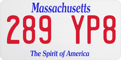 MA license plate 289YP8