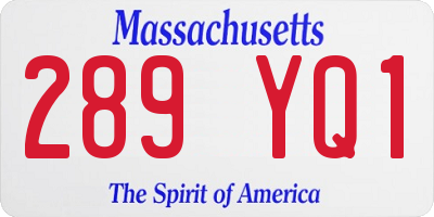 MA license plate 289YQ1