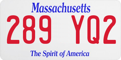 MA license plate 289YQ2