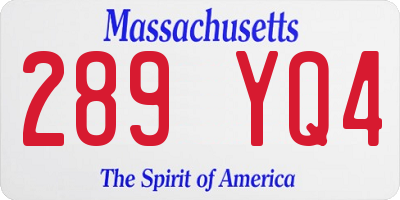 MA license plate 289YQ4