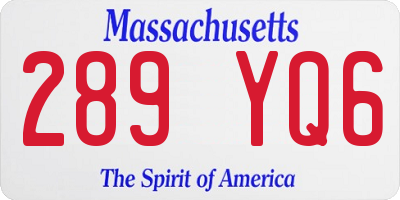 MA license plate 289YQ6