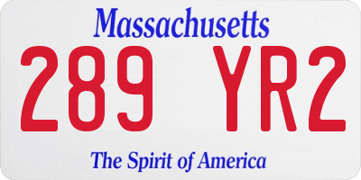 MA license plate 289YR2