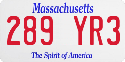 MA license plate 289YR3