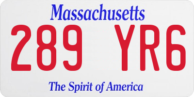 MA license plate 289YR6