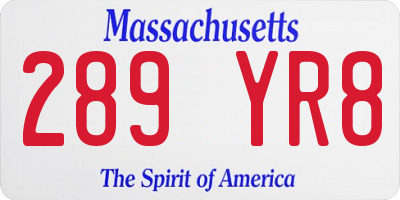 MA license plate 289YR8