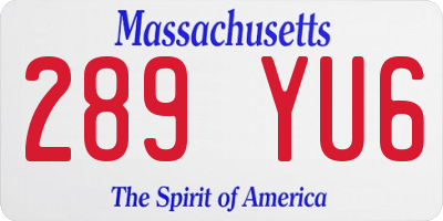 MA license plate 289YU6