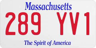 MA license plate 289YV1
