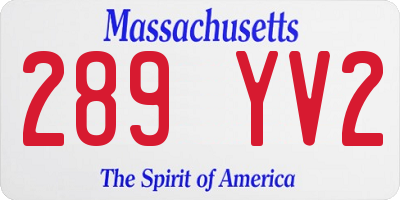 MA license plate 289YV2