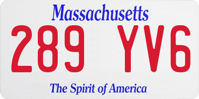 MA license plate 289YV6