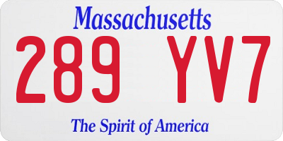 MA license plate 289YV7