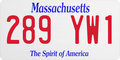 MA license plate 289YW1