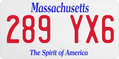 MA license plate 289YX6