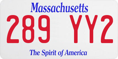 MA license plate 289YY2