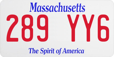 MA license plate 289YY6