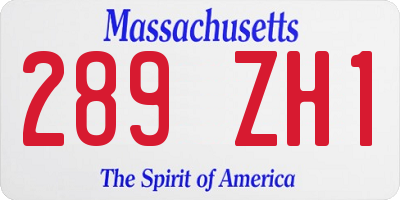 MA license plate 289ZH1