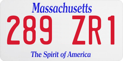 MA license plate 289ZR1