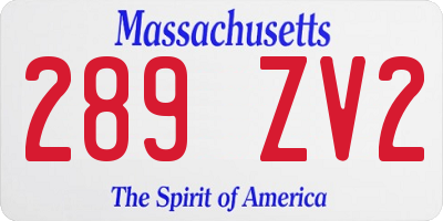 MA license plate 289ZV2