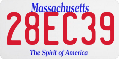 MA license plate 28EC39