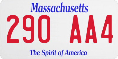 MA license plate 290AA4