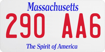 MA license plate 290AA6