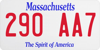 MA license plate 290AA7