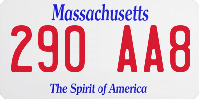 MA license plate 290AA8