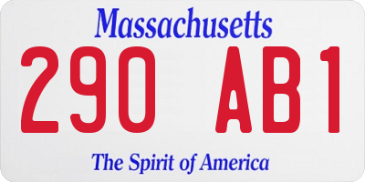 MA license plate 290AB1
