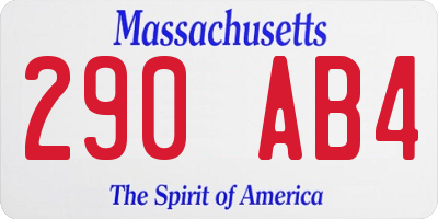 MA license plate 290AB4