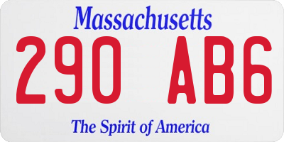 MA license plate 290AB6