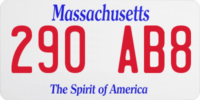 MA license plate 290AB8