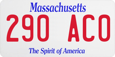 MA license plate 290AC0