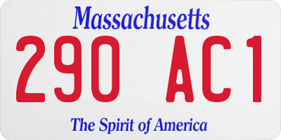 MA license plate 290AC1