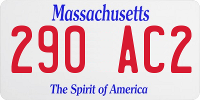 MA license plate 290AC2