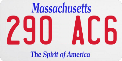 MA license plate 290AC6